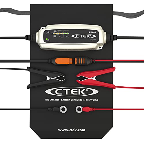 CTEK XS 0.8 Chargeur De Batterie Intelligent 12V 0.8A - Mainteneur De Charge + Désulfateur Pour Moto, Quad, Tondeuse à G