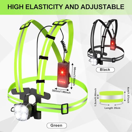 Lampe de Course à Pied Rechargeable - Éclairage Securitaire avec Bandes Réfléchissantes et Modes d'Éclairage Variegés po