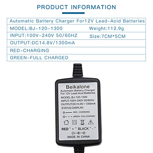 Chargeur Intelligent 1300mA pour Batterie Pb scellée 12V (SLA) - 3 Étapes (CCVT CTR) - Protection Court-Circuit & Surcha