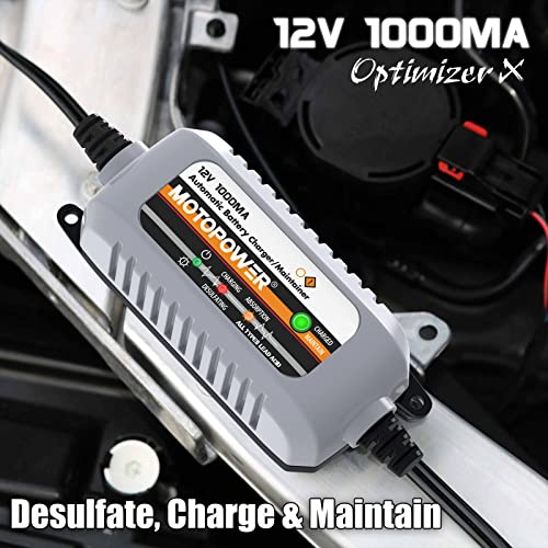 MOTOPOWER MP00205B 12V 1000mA chargeur/mainteneur de batterie entièrement automatique pour camion électrique